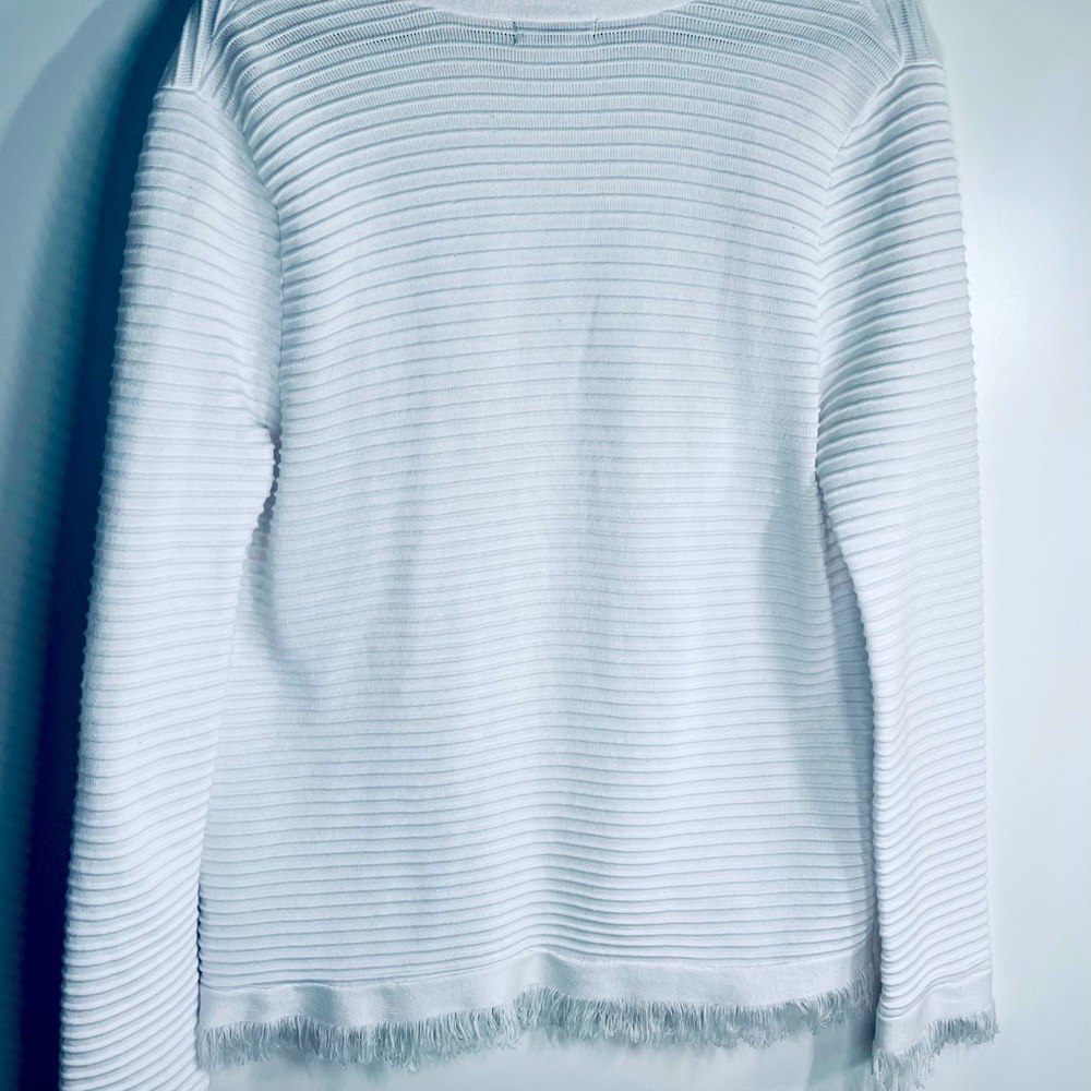 White Cardigan Eyelash Trim XL